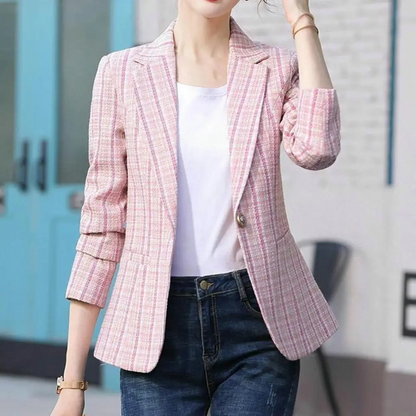 Esme | Women's Single-Button Tailored Striped Office Blazer Jacket