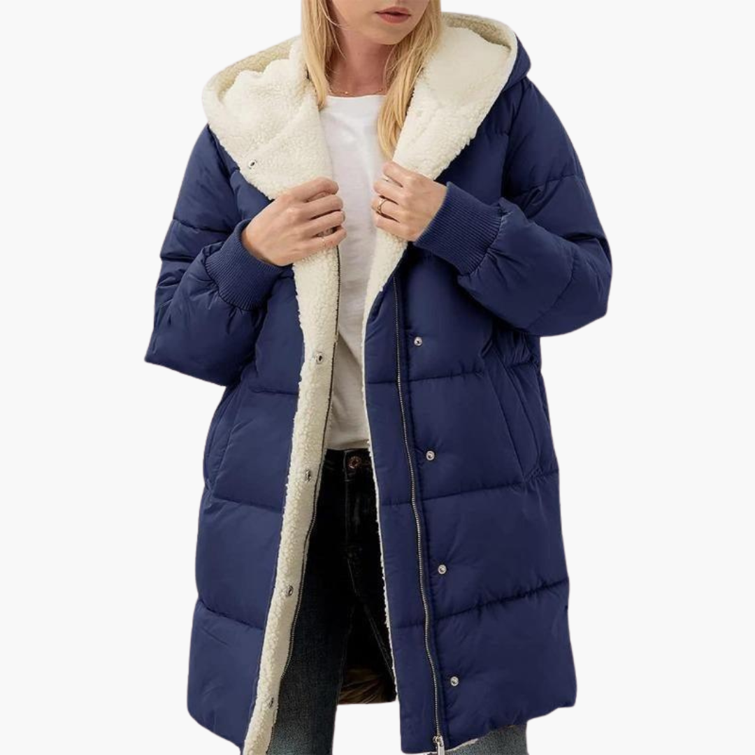 Marlowe | Women's Hooded Sherpa-Lined Longline Puffer Coat
