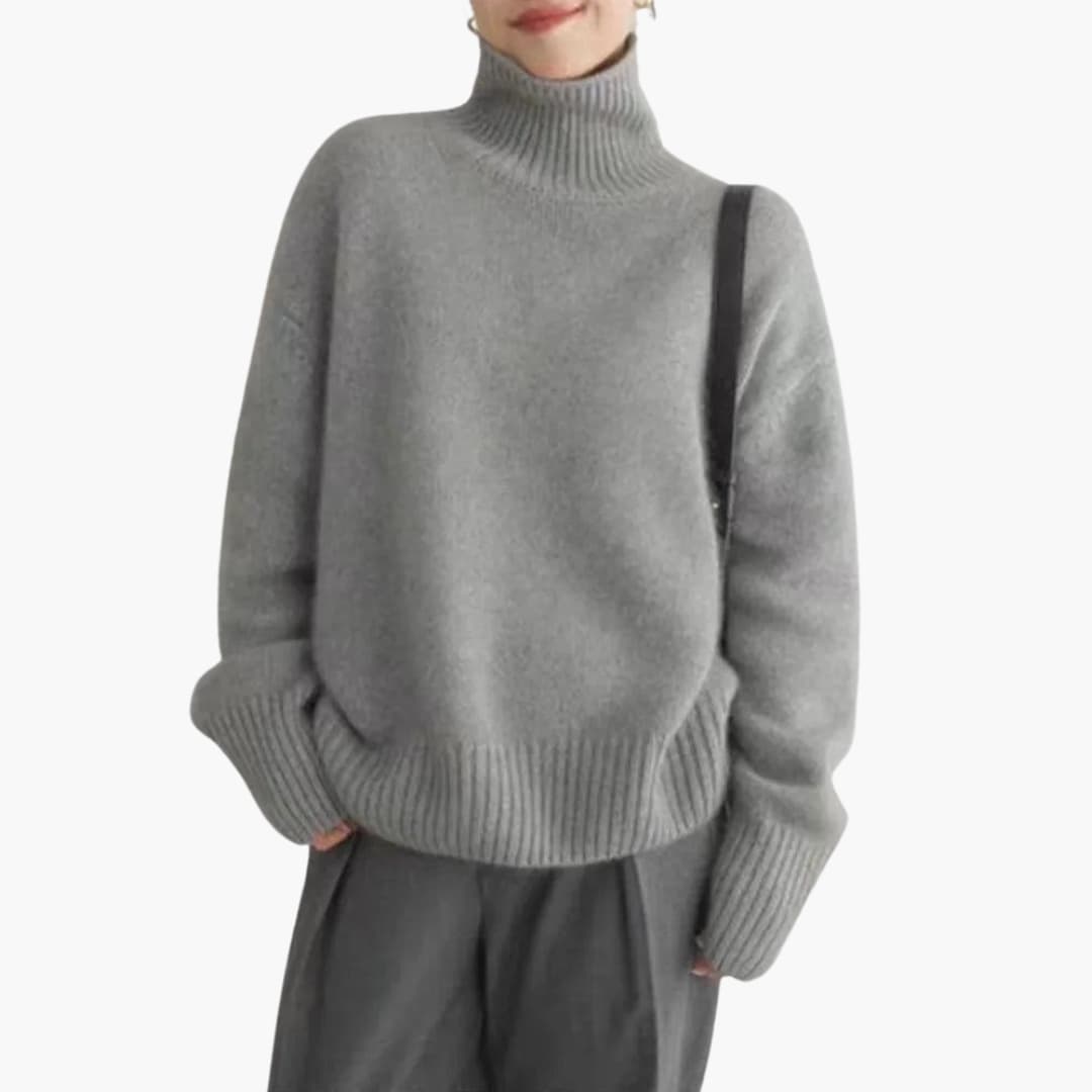 Marlowe | Women's Turtleneck Ribbed Knit Oversized Sweater