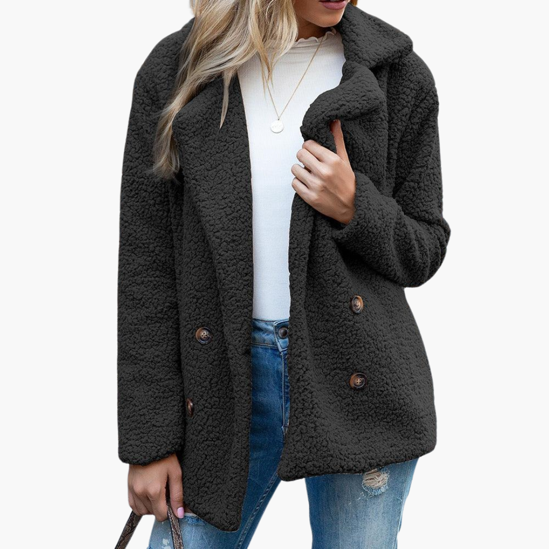 Aspen | Women's Oversized Teddy Faux Fur Lapel Collar Jacket
