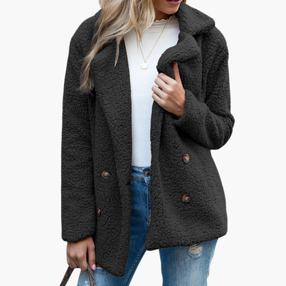 Aspen | Women's Oversized Teddy Faux Fur Lapel Collar Jacket