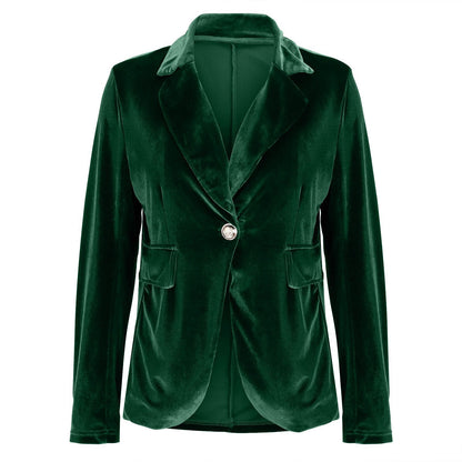 Beatrice | Women's Velvet Notched Lapel Fitted Blazer