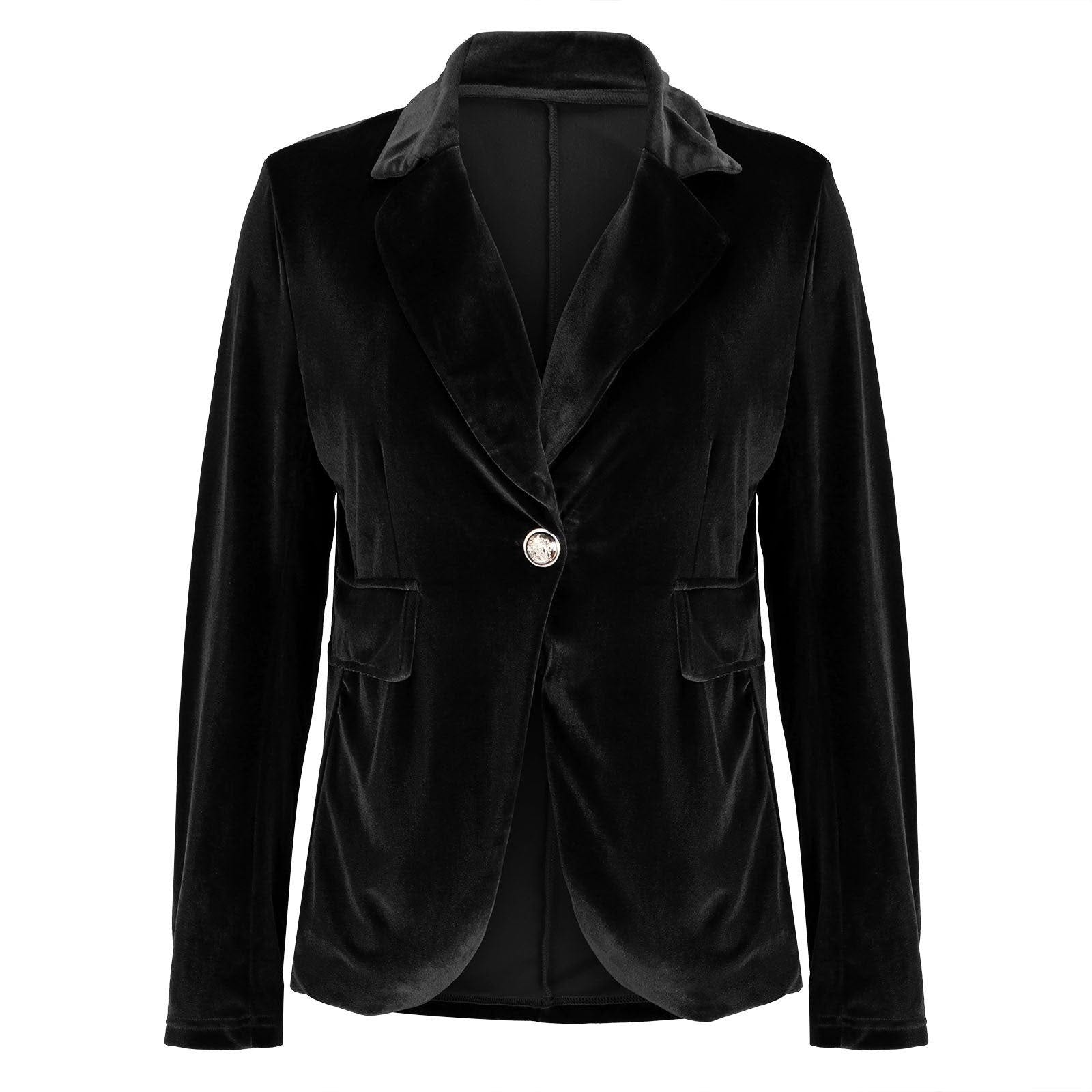 Beatrice | Women's Velvet Notched Lapel Fitted Blazer