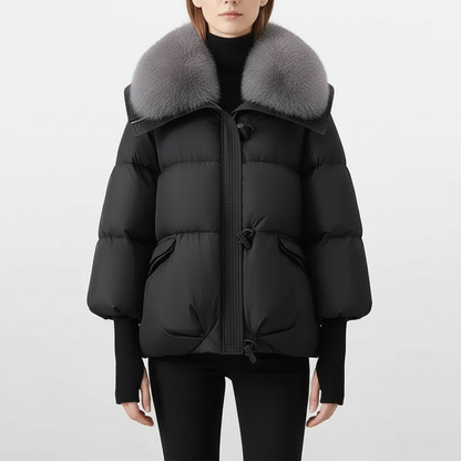 Ingram | Women's Oversized Faux Fur Collar Fluffy Hood Winter Puffer Jacket