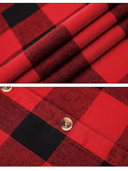 Wrenlee | Women's Relaxed Buffalo Check Plaid Button Up Shirt