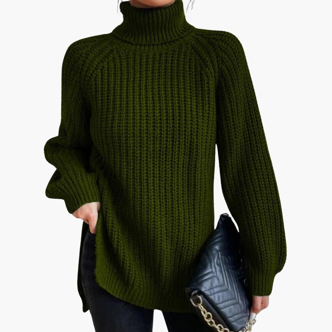 Harlow | Women's Chunky Knit Turtleneck Oversized Sweater