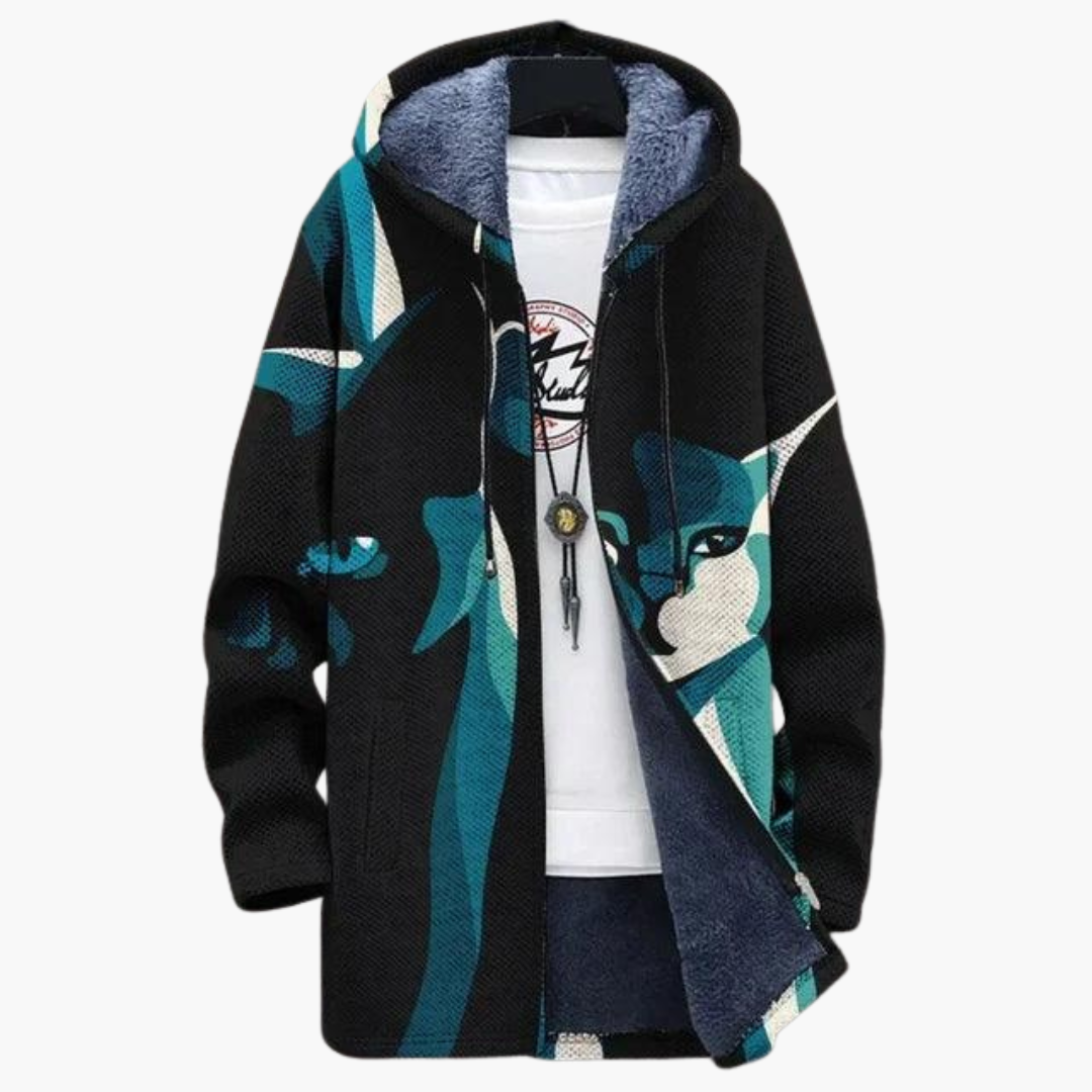 Cosmo | Women's Fleece Lined Hooded Zip-Up Graphic Jacket