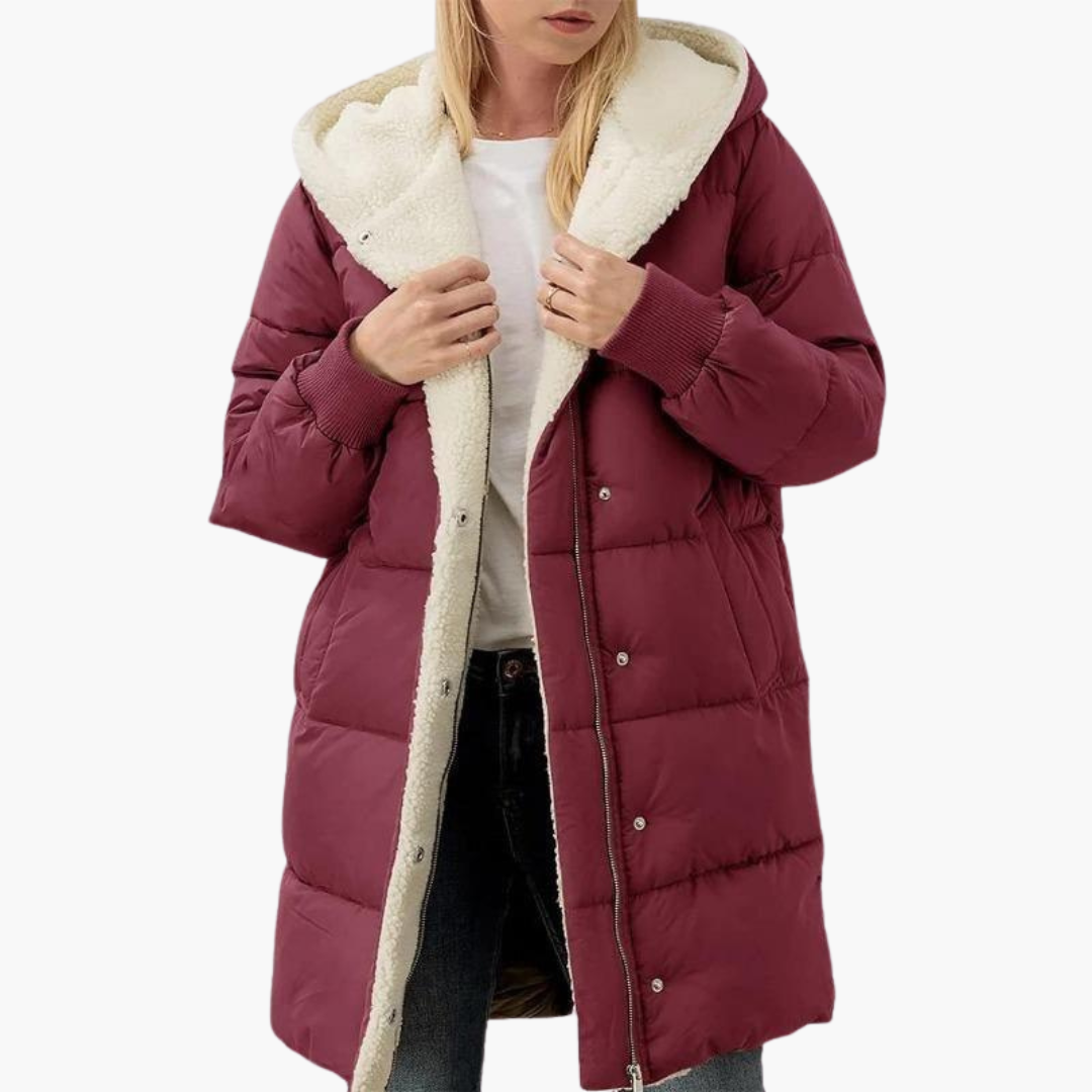 Marlowe | Women's Hooded Sherpa-Lined Longline Puffer Coat