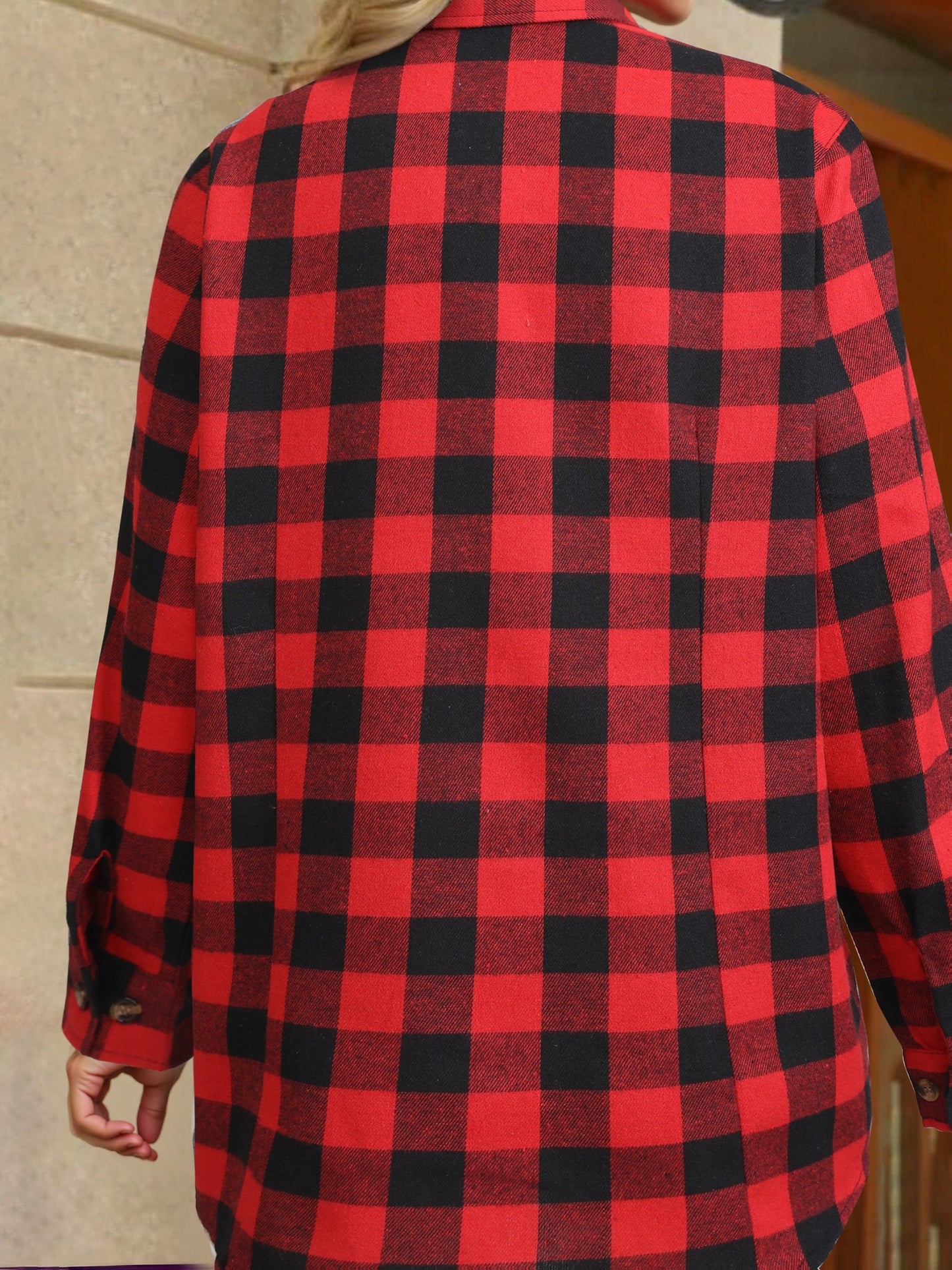 Wrenlee | Women's Relaxed Buffalo Check Plaid Button Up Shirt