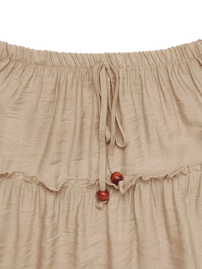 Sienna | Women's Boho Tiered Drawstring Maxi Skirt