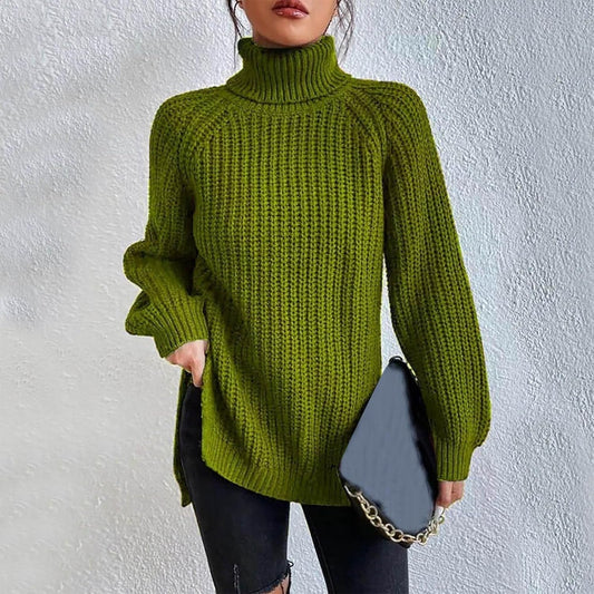 Brisley | Women's Turtleneck Chunky Knit Oversized Pullover Sweater