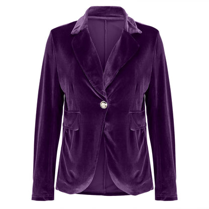 Beatrice | Women's Velvet Notched Lapel Fitted Blazer