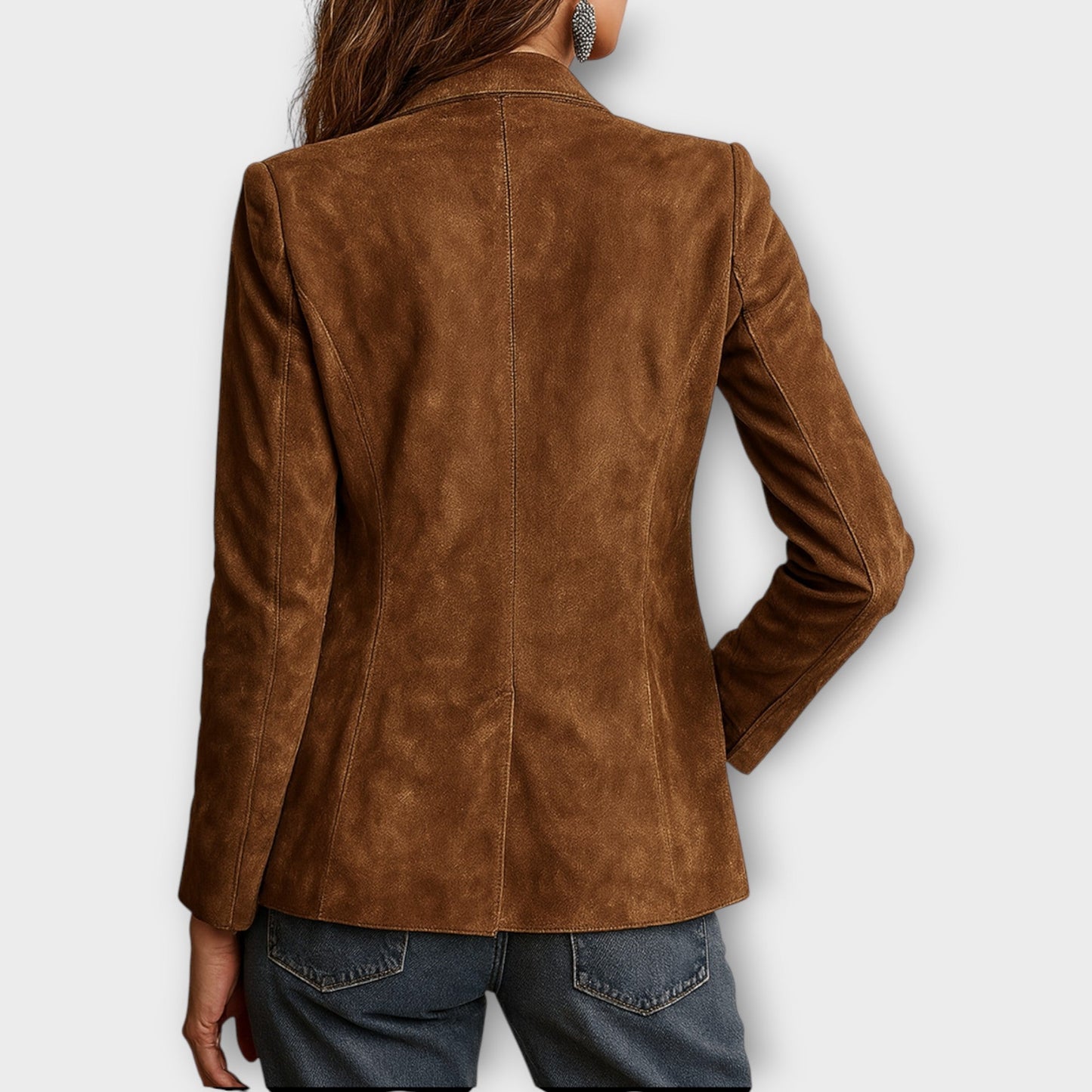 Sabelle | Women's Vintage Suede Tailored Notch Lapel Blazer