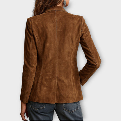 Sabelle | Women's Vintage Suede Tailored Notch Lapel Blazer
