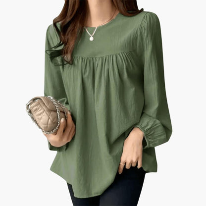 Marlowe | Women's Long Sleeve Round Neck Flowy Blouse