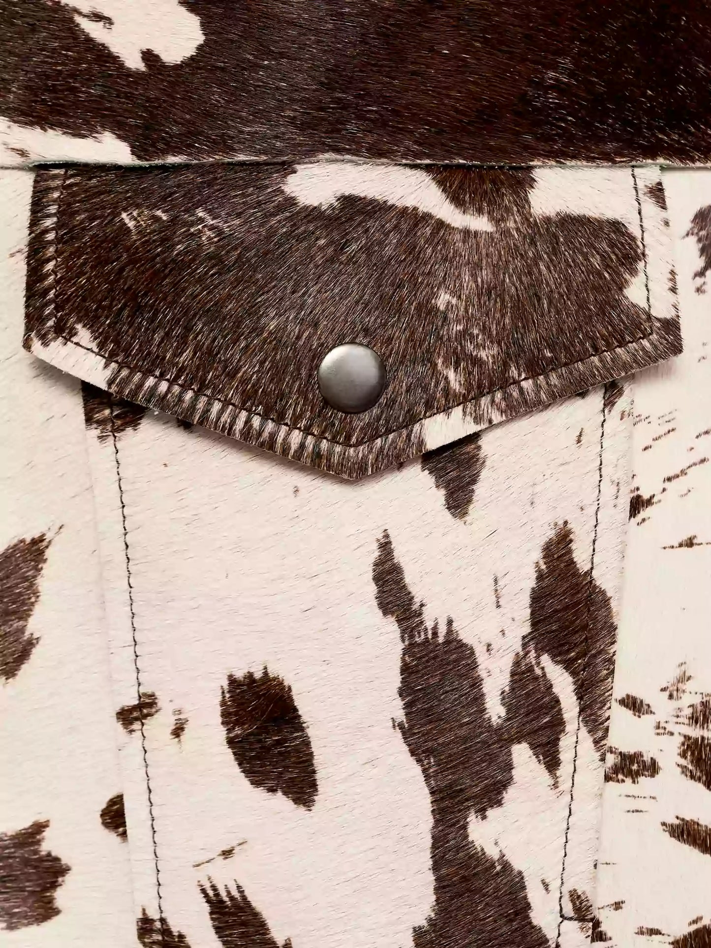 Saskia | Women's Western Cropped Cow Print Fake Fur Jacket