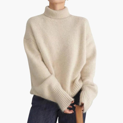 Marlowe | Women's Turtleneck Ribbed Knit Oversized Sweater