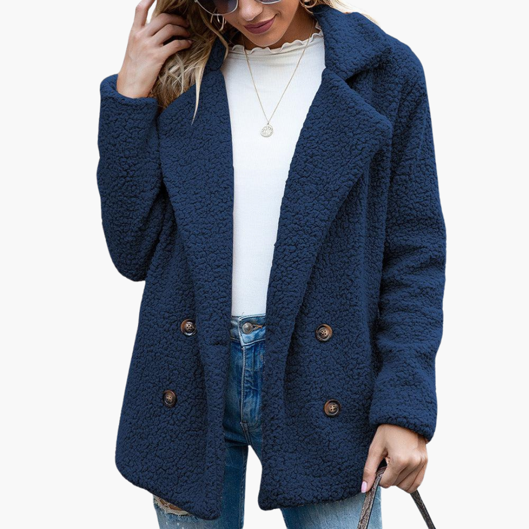 Aspen | Women's Oversized Teddy Faux Fur Lapel Collar Jacket