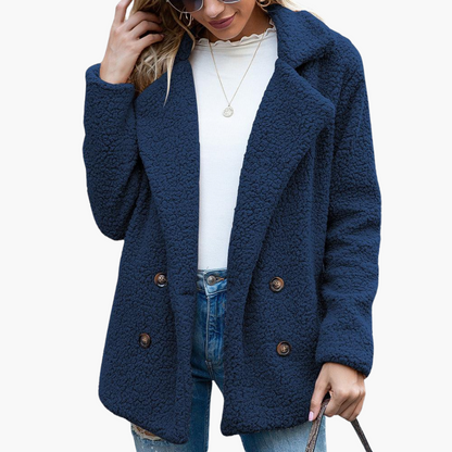 Aspen | Women's Oversized Teddy Faux Fur Lapel Collar Jacket