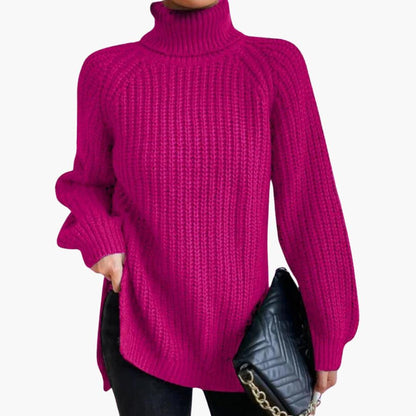 Harlow | Women's Chunky Knit Turtleneck Oversized Sweater