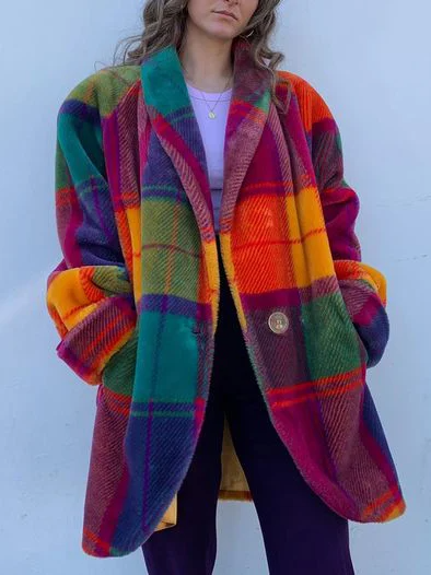 Marlowyck | Women's Oversized Plaid Faux Fur Winter Coat