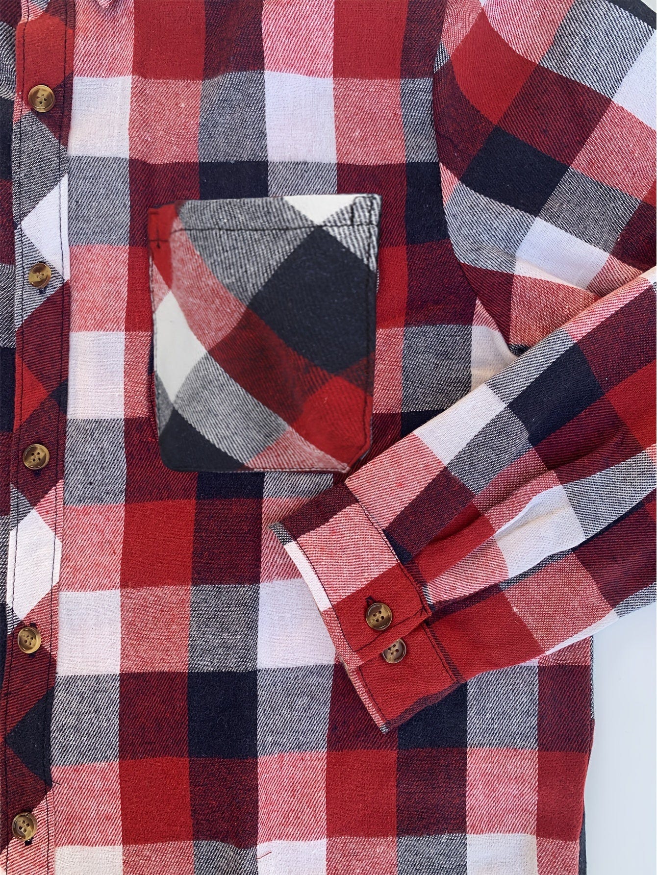 Wrenlee | Women's Relaxed Buffalo Check Plaid Button Up Shirt