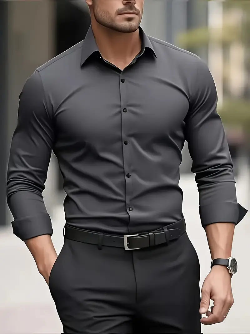 Alaric | Men's Slim Fit Long Sleeve Smart Casual Dress Shirt