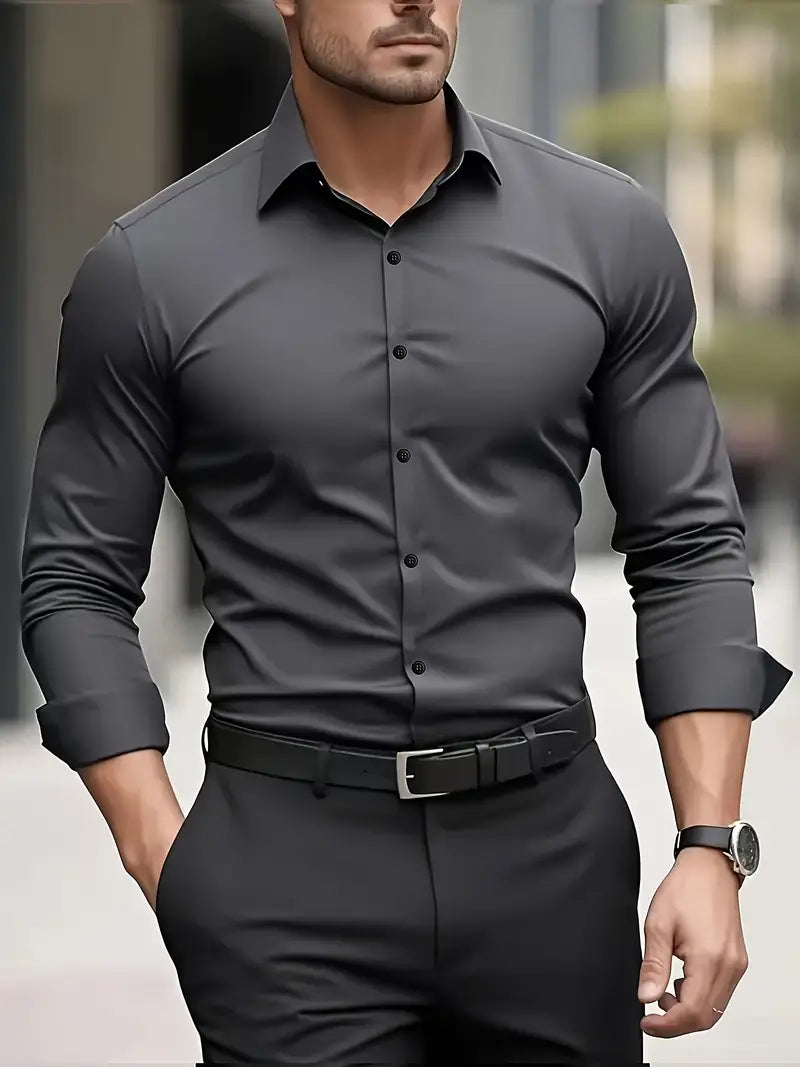 Alaric | Men's Slim Fit Long Sleeve Smart Casual Dress Shirt