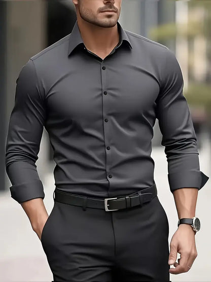 Alaric | Men's Slim Fit Long Sleeve Smart Casual Dress Shirt