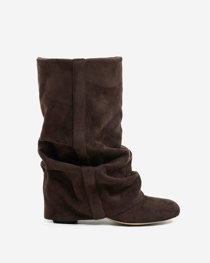 Marlowe | Women's Slouchy Hidden Heel Rounded Toe Knee High Boot