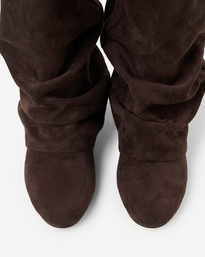Marlowe | Women's Slouchy Hidden Heel Rounded Toe Knee High Boot