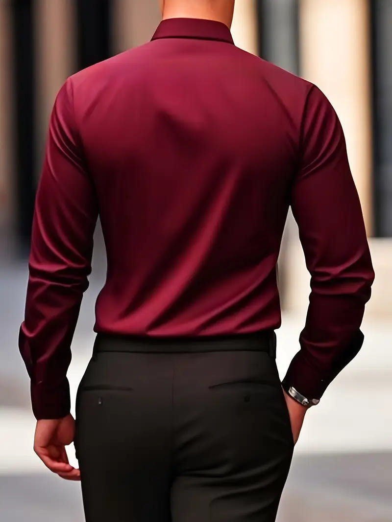 Alaric | Men's Slim Fit Long Sleeve Smart Casual Dress Shirt