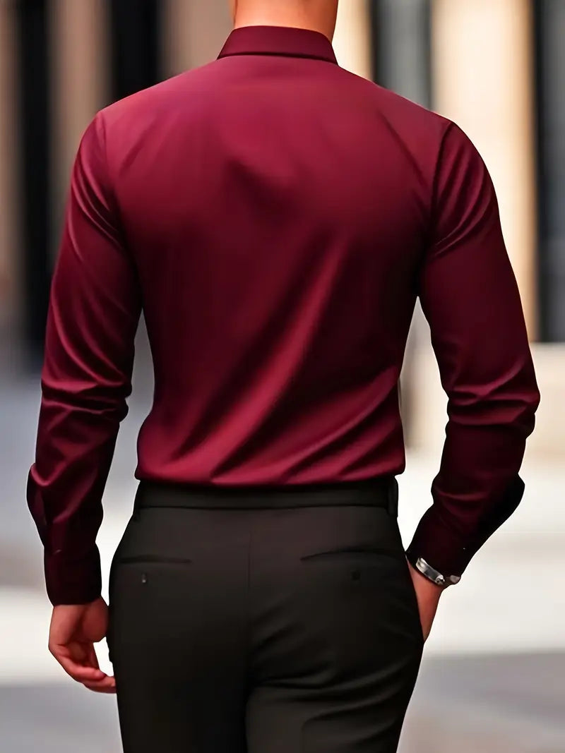 Alaric | Men's Slim Fit Long Sleeve Smart Casual Dress Shirt