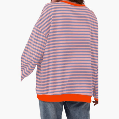 Marlowe | Women's Striped Relaxed Fit Long Sleeve Sweater