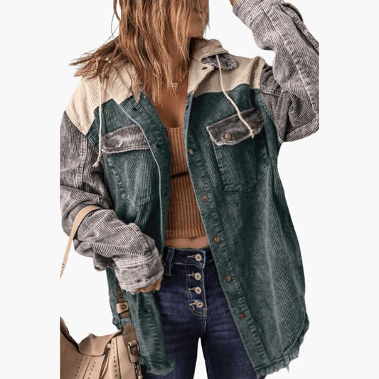 Sierra | Women's Colorblock Corduroy Button-Up Shacket