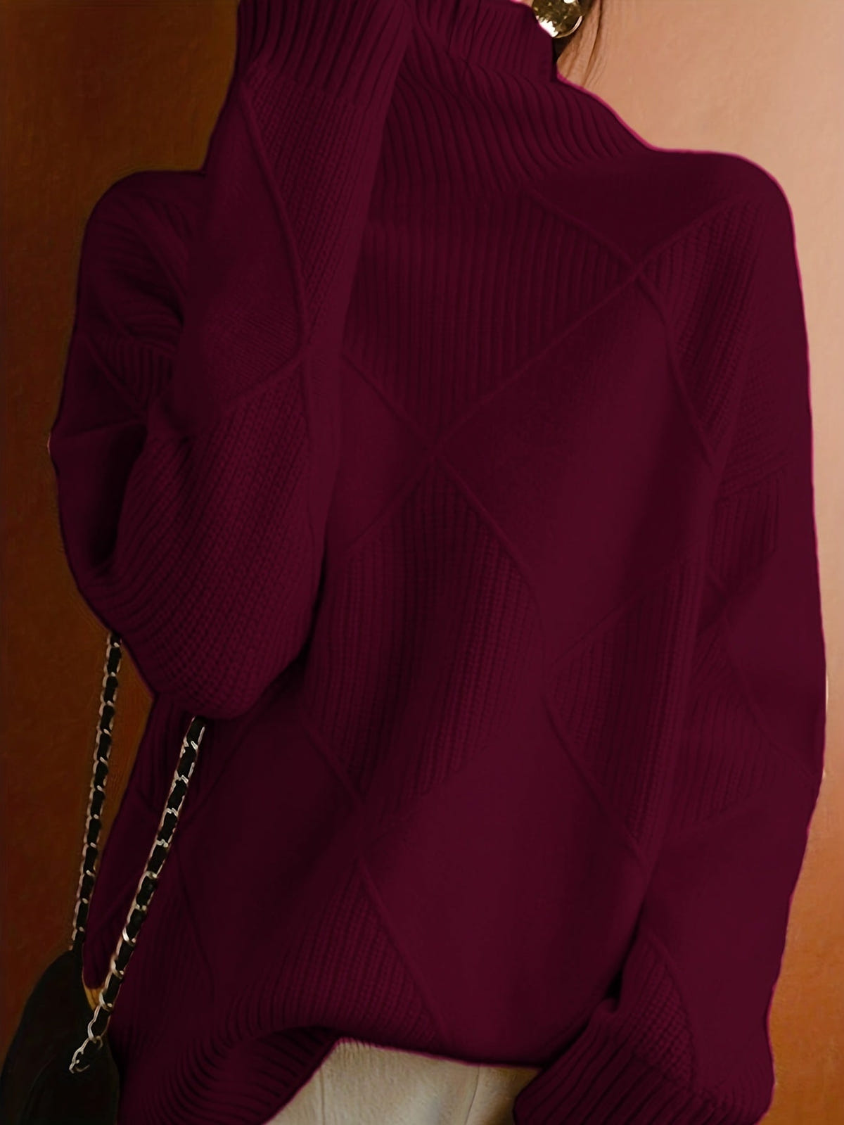 Ophira | Women's Chunky Textured Turtleneck Cable Knit Sweater