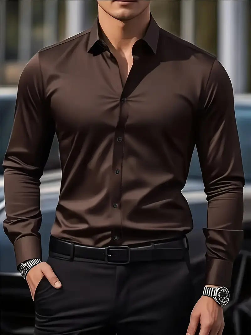 Alaric | Men's Slim Fit Long Sleeve Smart Casual Dress Shirt