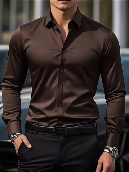 Alaric | Men's Slim Fit Long Sleeve Smart Casual Dress Shirt