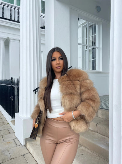 Brielle | Women's Faux Fur Cropped Voluminous Coat