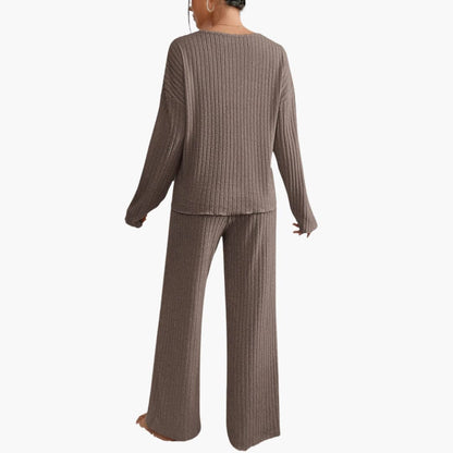 Selene | Women's Ribbed Knit V-Neck Lounge Set