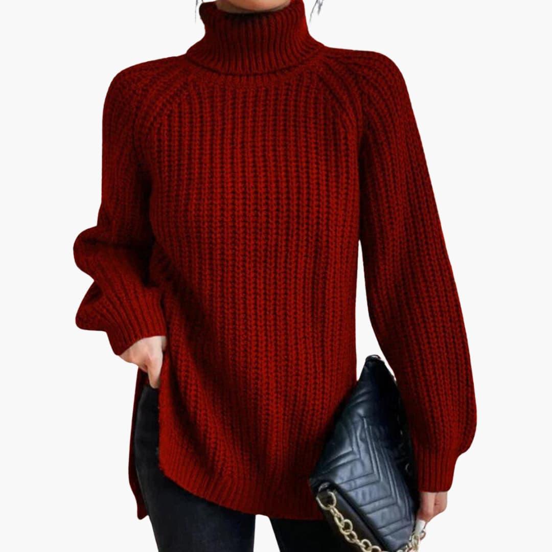 Harlow | Women's Chunky Knit Turtleneck Oversized Sweater