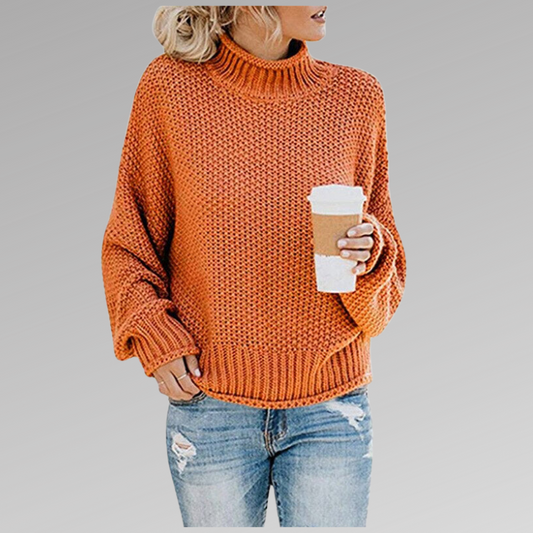 Maisel | Women's Chunky Knit Turtleneck Oversized Sweater