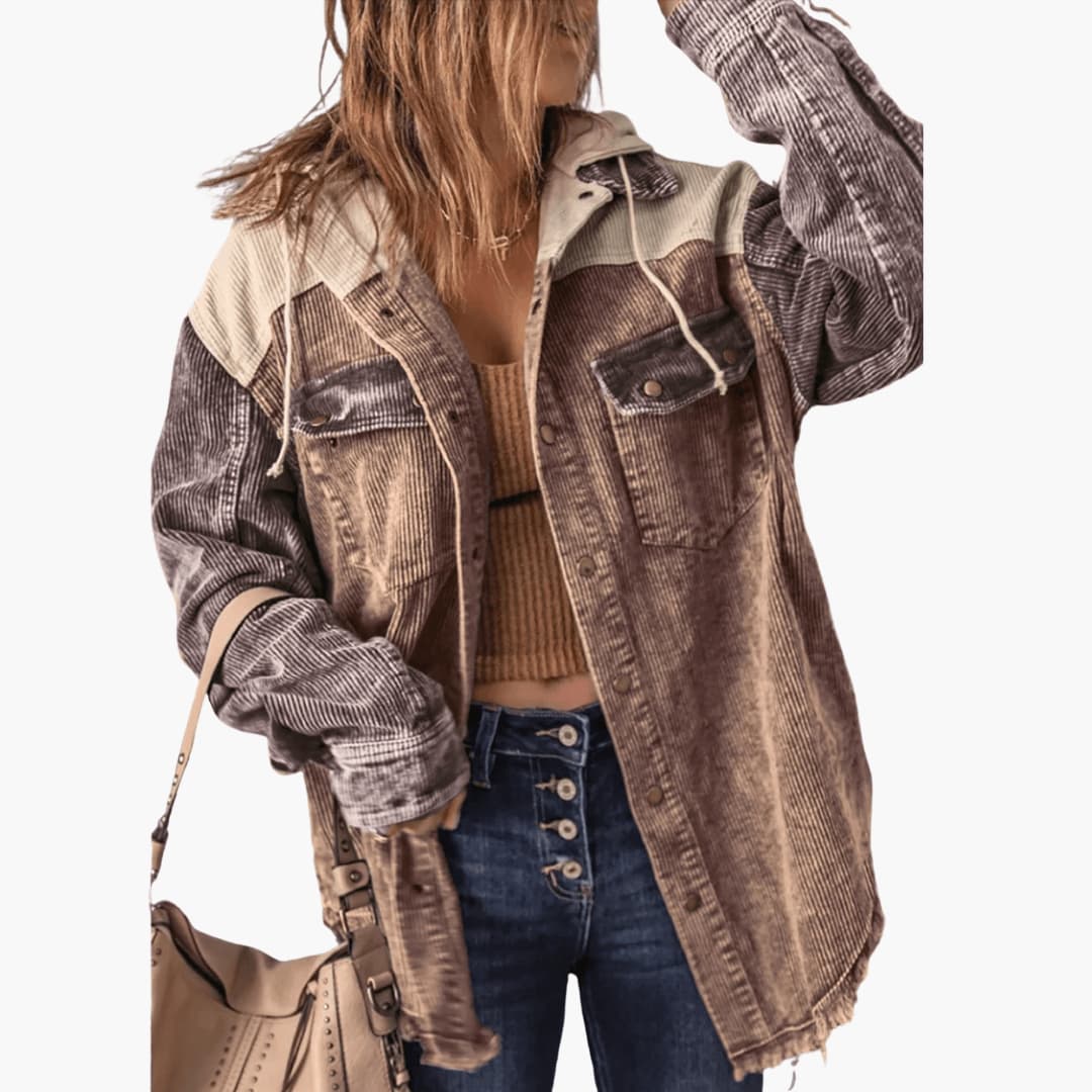 Sierra | Women's Colorblock Corduroy Button-Up Shacket