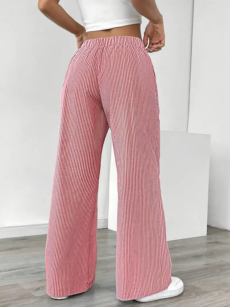 Marbella | Women's Wide Leg Striped Drawstring Beach Pants