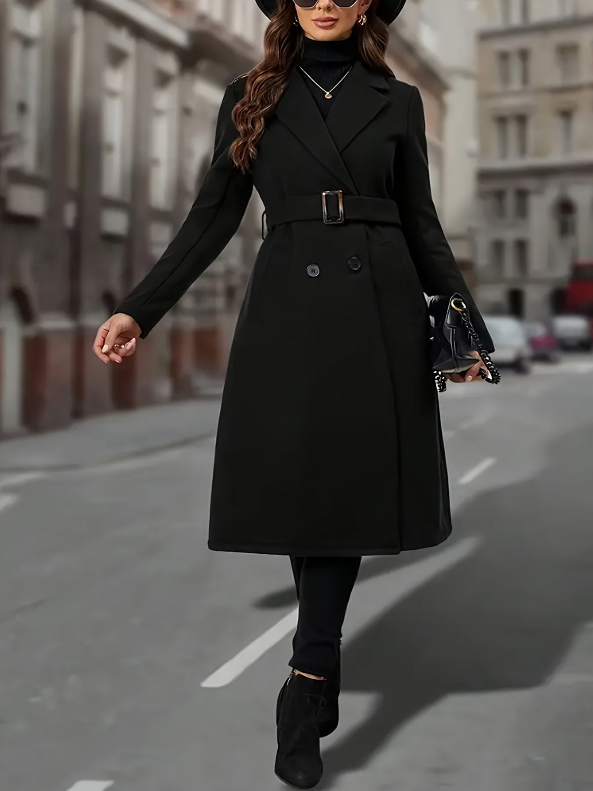 Linnea | Women's Double-Breasted Long Wool Coat