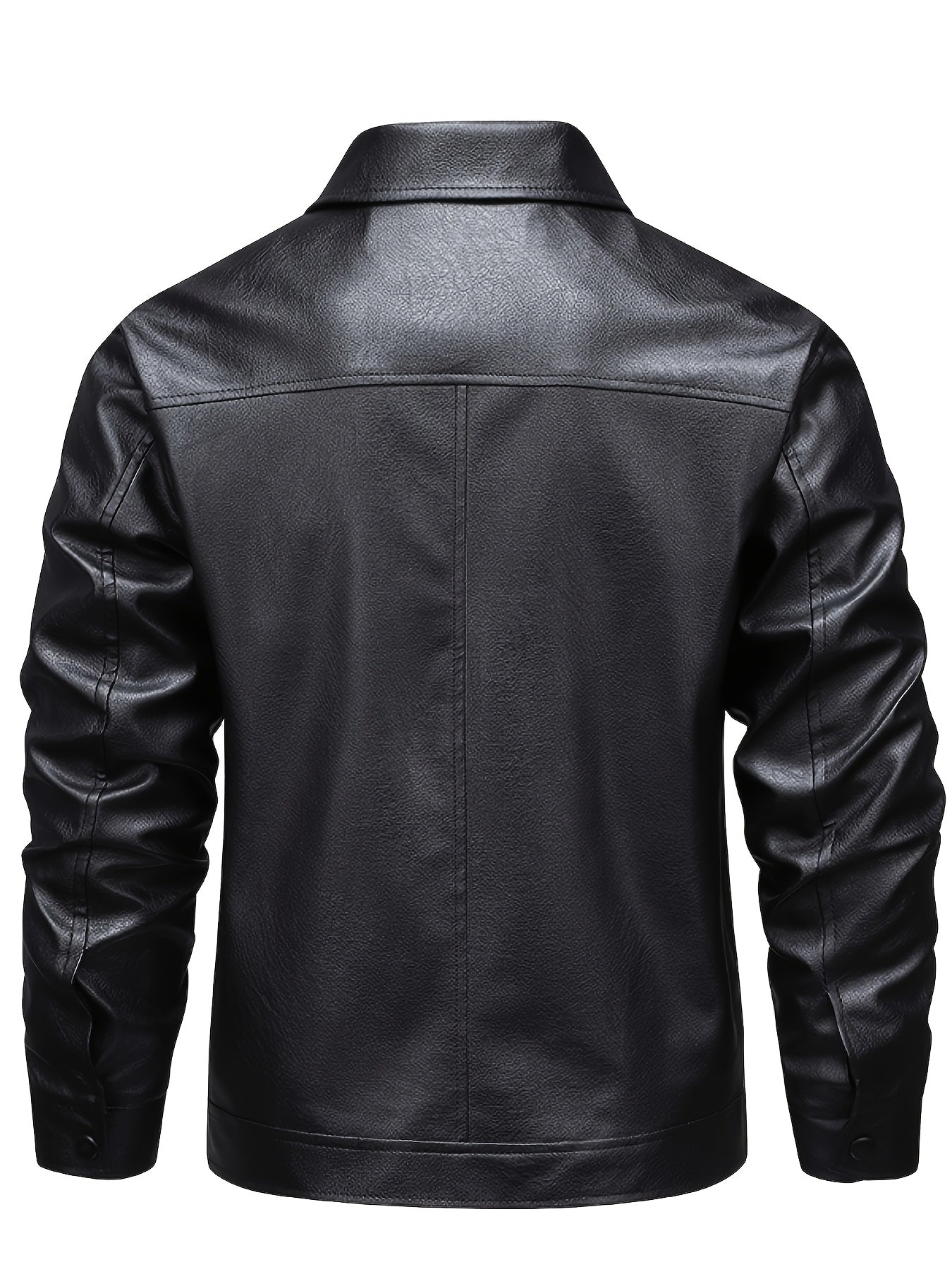 Maddox | Men's Zip Faux Leather Collared Bomber Jacket