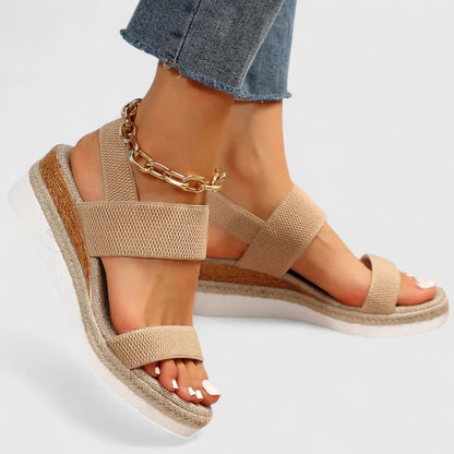 Merill | Espadrille Wedge Sandals Orthopedic Elastic Strap