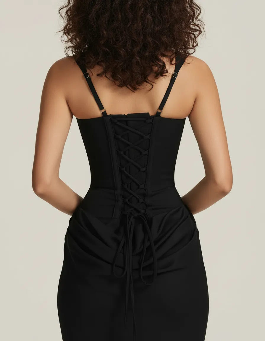Amara | Women's Square Neck Corset Bodice Maxi Dress