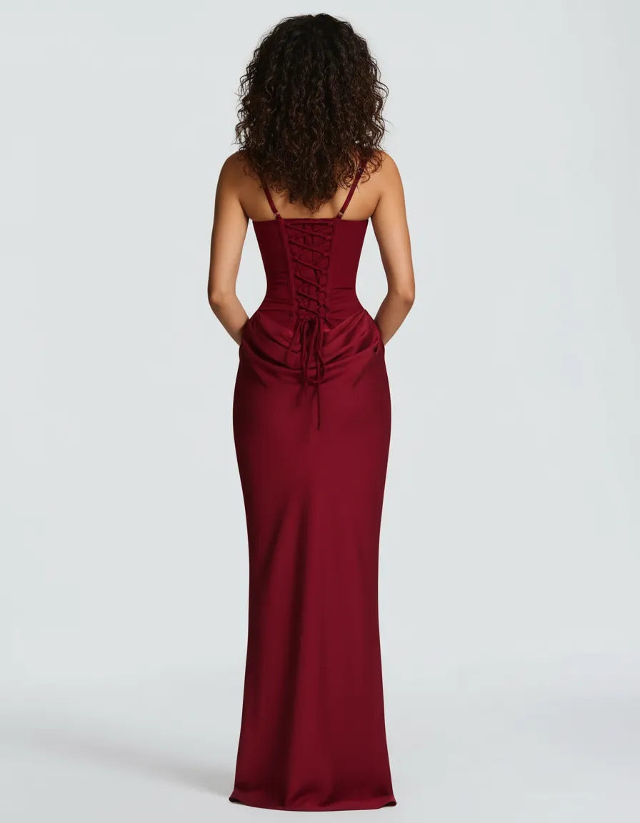 Amara | Women's Square Neck Corset Bodice Maxi Dress