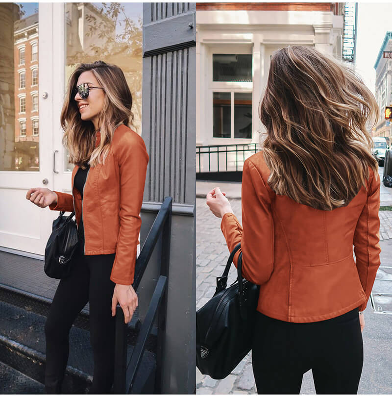 Ivara | Women's Moto Zip Fitted Biker Jacket
